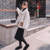 슬림핏 여자 정장코트 여자피코트 직장인코트 집업 반코트 모직반코트 니트코트 플리스 여성울코트 루즈핏