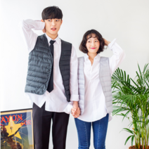 [NOB]네이비 커플 초경량 브이넥 패딩조끼 경량 남녀공용