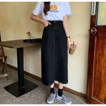 여성 데일리 데님 롱 스커트