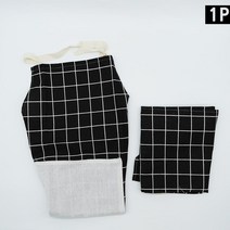블랙 체크무늬 원피스 주방 앞치마 모던앞치마 공방앞치마 커피앞치마