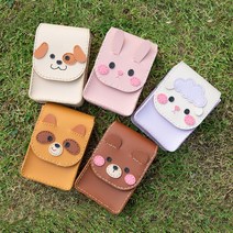 바오바론 가죽 크로스 백 만들기 동물 캐릭터 미니 가방 바느질 실꿰기 공예 아이 소근육 발달 집중력 향상 체험 학습 Cross bag DIY 투명스티커 증정, (양)