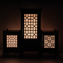 [나무랑뜨] 전통창살 무드등 한국 전통 기념품 외국인 선물 한지 등 수공예품, 소, 숫대살