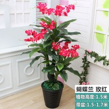 생화같은 중형 조화 나무 인테리어 인조 화분 야자수 장식 식물 꽃다발 네츄럴 바구니, 1.6미터 금룡나비란 로즈+볼