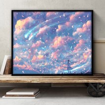 DIY명화그리기 diy 유화그리기 풍경+액자 명화그리기 유화 세트 캔버스형 40 x 50 cm, 광년 밖, 40*50 콤보 상자