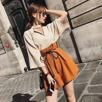퍼프소매원피스 룩 코디 트렌드 여름옷 일찍이 가을 CHIC 점프슈트 작은 키 3487349482