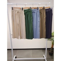 무배 여름 데일리 밴딩 레이온 7부 마 통바지 6컬러