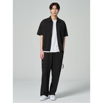 에잇세컨즈 남성 시어서커 밴딩 팬츠 블랙 453621NQ45