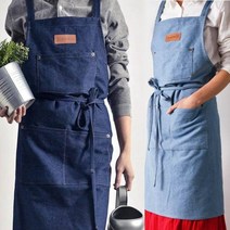 미공간 튼튼한 청 공방 꽃집 바리스타 카페 주방 앞치마 (3컬러), 다크블루