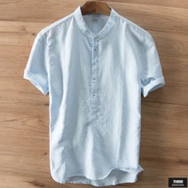 남성 티셔츠 중국스타일 린넨 7부 반팔티