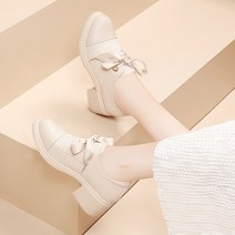 여성 가죽 블로퍼 뮬 슬리퍼 펀칭 데일리 빈티지 단화 플랫 슈즈 리본 발편한 봄 여름 여자신발 인박카047