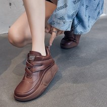 TTiiHot 여성용 캐주얼 플랫폼 통굽 슈즈 편하다 운동화 6cm