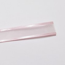 선물포장리본 꽃포장리본 양면 오간디 리본 (폭 6mm 길이90m)(폭 10mm/15mm/25mm/35mm 길이 45mm), 35mm, 6(연핑크)