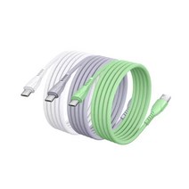 iPhone 고속 충전에 적합한 케이블 충전기 액체 실리콘-c 화웨이 3A 안드로이드 V8 USB 마이크로 케이블 휴대폰 충전 데이터 케이블, 1m, IOS