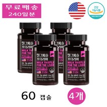 동신헬스케어 간 건강 밀크 씨슬 시슬 포더 리버 피로 회복 장 케어 B 약 60캡슐 4개