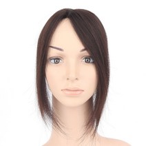 여우가발 [W2035]긴머리 소형 리얼스킨 탑피스 여자정수리가발, 8cm×9cm/28cm(진한갈색), 1개