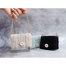DIY 코바늘 데이지 카드지갑 패키지 뜨개가방만들기 뜨개질, 2.블랙