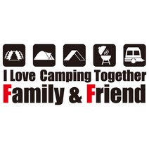 차량용 캠핑 스티커 캠핑카 카라반 트레일러, 검정