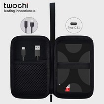 외장하드 twochi type-c usb3.1 2tb 1tb 휴대용 hdd disco duro extern storage pcmac xbox360 ps4 ps5용 형 드라이브, 검은색