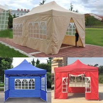 캐노피천막 방수 야외 천막 행사용 접이식 포장마차 우레탄창 썬쉐이드 사이드천 A25, 7미터 투명(블루), 단일사이즈