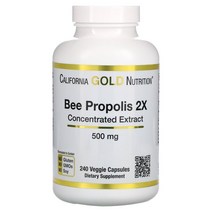캘리포니아 골드 뉴트리션 Bee 비 프로폴리스 2X 농축 추출물 500mg 베지캡슐, 240정, 1개