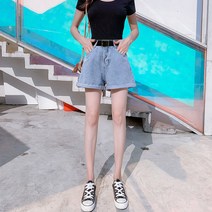 매운 여동생 블랙 데님 반바지