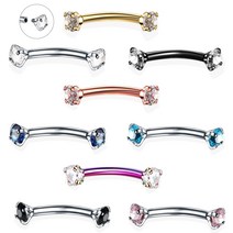 스틸 크리스탈 보석 눈썹 링 Tragus 헬릭스 룩 귀걸이 피어싱 곡선 바나나 피어싱 비쥬 립 헬릭스 링 쥬얼리 16G 1 개