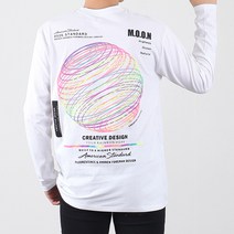 문컬렉션 빅사이즈 남녀공용 긴소매 오션 그래픽 긴팔 티셔츠