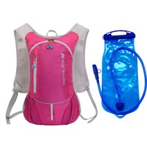 초경량 등산용 배낭 백패킹 캐리어 디팩 여성 등산 백 백팩 드레일 힙색 트레킹 트레일 러닝 스포츠, 8L, 핑크 + 2L 식수팩