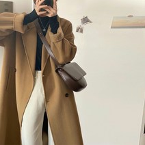 새로운 정장 칼라 카멜 헵번 스타일 작은 캐시미어 모직 오버 코트 여성용 봄 가을 2022