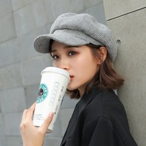 여성 가을 겨울 패션 털모자 체크 팔각모 와치캡 빵모자