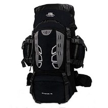 트레킹 백 팩 대용량 등산 배낭 하이킹 아웃 도어 여행 캠핑 Mooedcoe 75L, 검은색