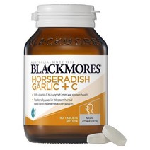 Blackmores 블랙모어스 Horseradish Garlic + Vitamin C Immune Support 90 Tablets 홀스레디쉬 갈릭 + 비타민 C 이뮨 서포트 90