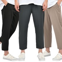 핫코드 남성용 구김없는 편한 밴딩 세미 와이드 슬랙스