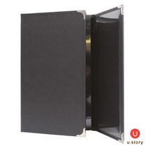 3단 레자아스메뉴판 고급병풍메뉴판 3단고급메뉴판 3단병풍 A4사이즈 중사이즈 검정