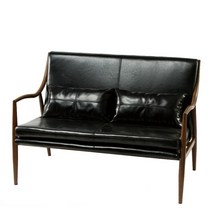 가죽2인의자 테이블 다이닝 등받이벤츠체어, 블랙