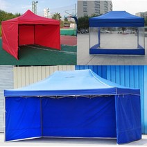 투명텐트 바람막이천막 캐노피 돔 텐트 스톨 야외 4 다리 3면 투명 차양 천 광고 접이식 야시장 바베큐 전염병 예방, [10] 3X4.5 일반 블랙 프레임 +10.5 투명