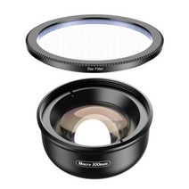 카메라렌즈 캐논 호환 렌즈 시그마 APEXEL 카메라 폰 렌즈 100mm 매크로 4K HD 슈퍼 + CPL 스타 필터 For i, 04 Lens Starfilter