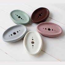 욕실세척브러쉬겸용 타원형실리콘비누받침 작은미용실, 1개, 핑크