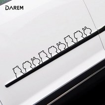 자동차 외부 인테리어 래빗프렌즈 스티커 베뉴 국내차 SUV 대형 G80 해외차, 1개, 화이트