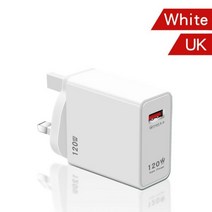 SAENAL TD 120W EU ES UK 표준 충전기 헤드 초고속 USB 유형 C 케이블 휴대 전화 QC 5.0 XiaoMi 충전 어댑터 샤오미 스마트폰 휴대폰 어댑터 고속, White UK