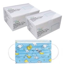 3겹 일회용 어린이 마스크 MB필터 캐릭터 덴탈 3중필터, 100매, 블루동물원
