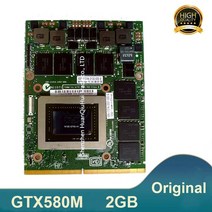 노트북 외장 그래픽카드 외장형 Dell Alienware m17x r2 r3 r4 m18x용 고품질 gtx580m gtx 580m gddr5 2gb n12e-gtx2-a1
