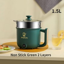 18L 미니 전기 냄비 밥솥 요리 기계 스팀 더블 레이어 멀티cooker 쿠커 가정용, Green 2 LayersA 1.5L_CHINA | A