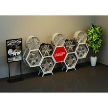 자동차 휠 전시대 타이어 매장 카센터 진열대, 5 육각형 세트