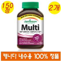 (캐나다 직송) 자미에슨 멀티비타민 여성 50대이상 150정 2개 Jamieson 100% Complete Multi Vitamin WOMEN 50+