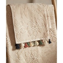 자라홈(ZARAHOME) 폼폼 디테일 플로랄 자카드 타월 46540013711, 샌드_페이스 타월 / 50 x 90 cm
