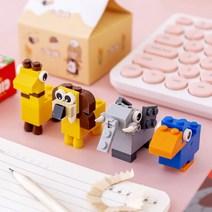 귀여운 동물캐릭터 연필깎이 4종 레고 블럭 연필깎이, 4.코끼리