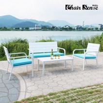 체어센스 마리나 야외 테이블 쇼파 의자 2인 4인 6인 세트 벤치 마당 베란다 테라스 옥상 카페 펜션, 화이트 1인용의자(2개)