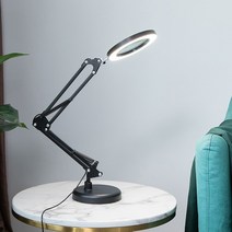 관절형 LED 돋보기 스탠드 확대경 LED 조명 독서등, 상품선택, 화이트, 1개