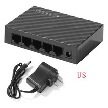 네트워크 스위치 허브 10/100/1000Mbps 5 포트 EU US 플러그 데스크탑 기가비트 네트워크 스위치 이더넷 어, US 1000Mbps Black